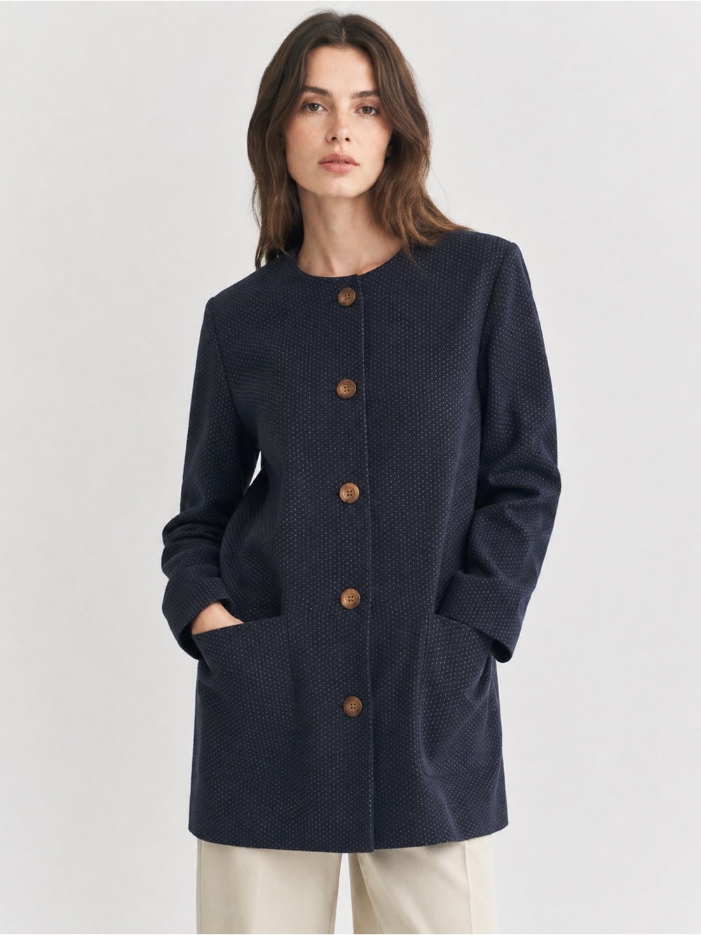 Vintage Raffinati Navy Polka Dot Jacket